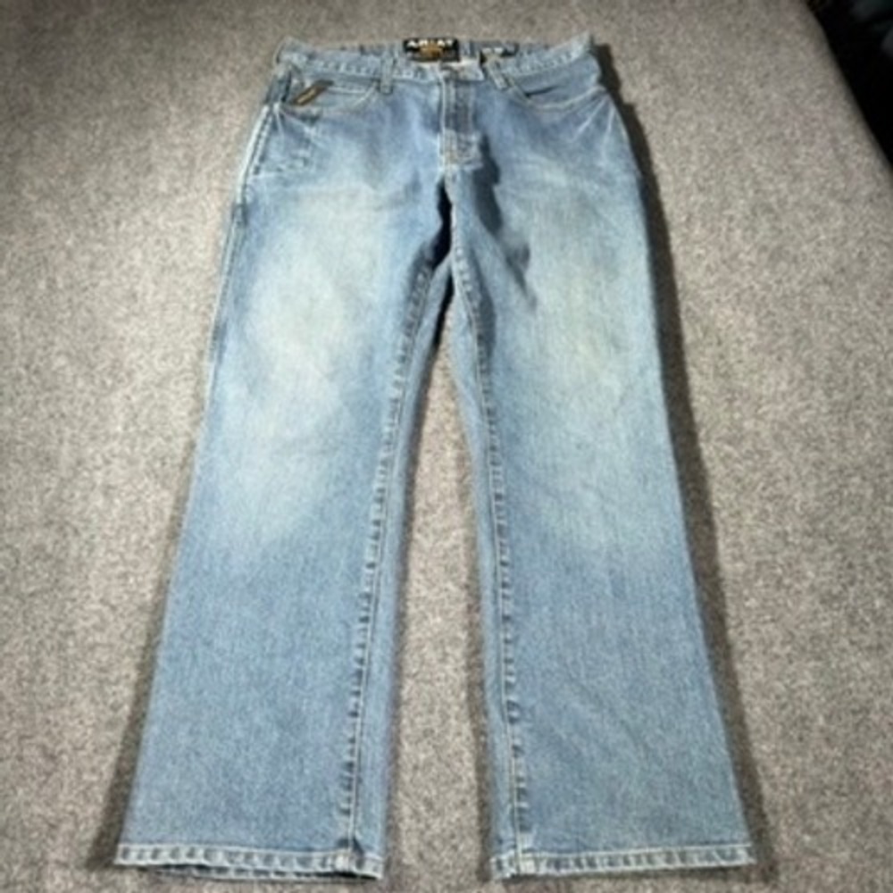Ariat Rebar M4 Low Rise Boot Cut Jeans Mens 34x30 Blue